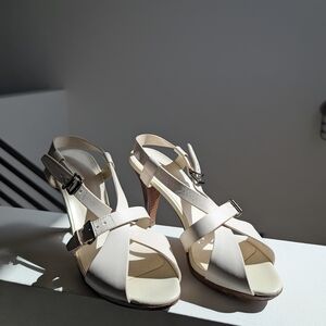 Bally Strappy Heels in White Made In Italy